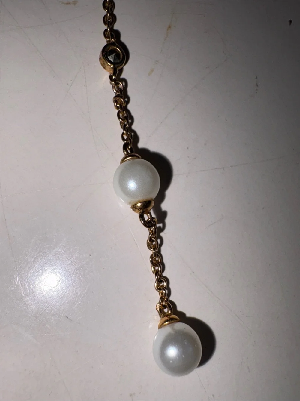 Rare Judith Jack Pearl Drop Y-Necklace in Gold Vermeil over Sterling Silver